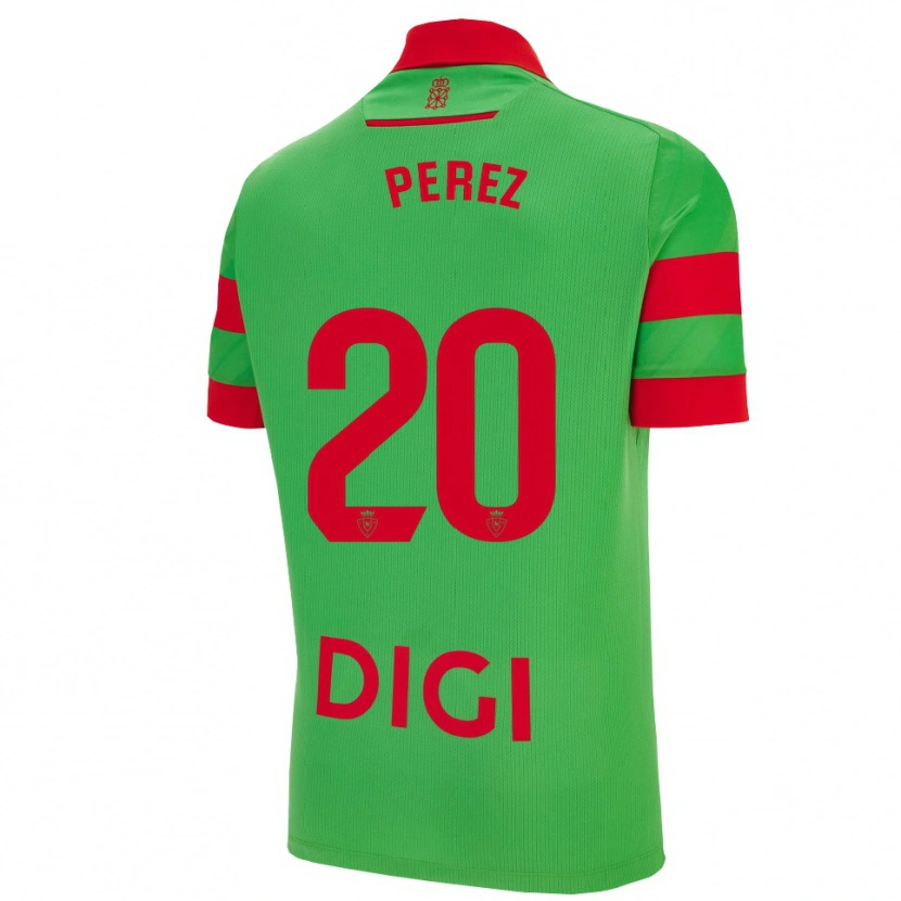 Danxen Kobiety Bruno Pérez #20 Zielono-Czerwony Wyjazdowa Koszulka 2025/26 Koszulki Klubowe