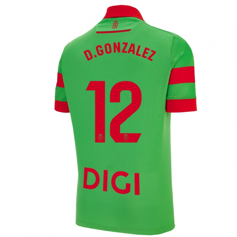 Danxen Kobiety Dani González #12 Zielono-Czerwony Wyjazdowa Koszulka 2025/26 Koszulki Klubowe