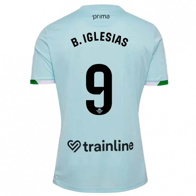 Danxen Kobiety Borja Iglesias #9 Błękitno-Zielony Wyjazdowa Koszulka 2025/26 Koszulki Klubowe
