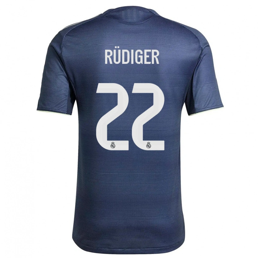 Danxen Kobiety Antonio Rüdiger #22 Granatowo-Srebrny Wyjazdowa Koszulka 2025/26 Koszulki Klubowe