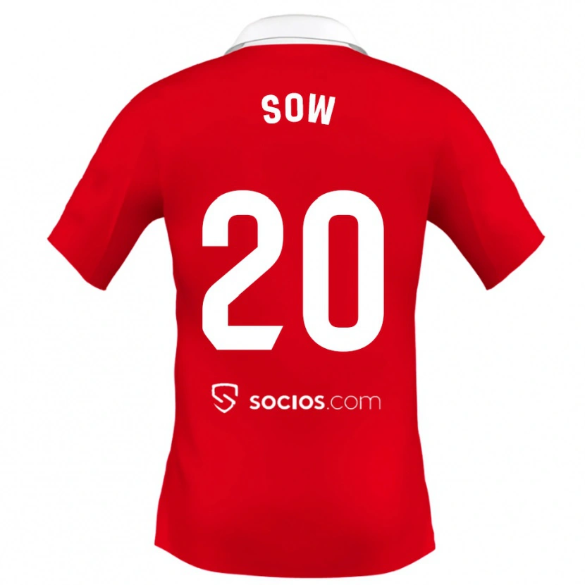 Danxen Kobiety Djibril Sow #20 Czerwono-Biało-Szary Wyjazdowa Koszulka 2025/26 Koszulki Klubowe