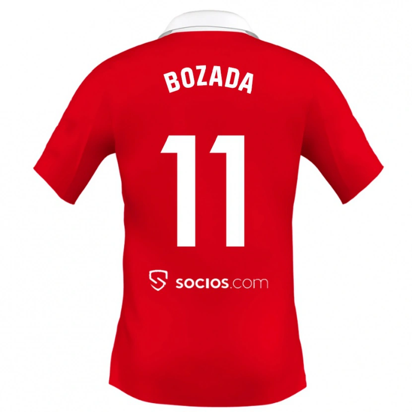 Danxen Kobiety José Antonio Bozada #11 Czerwono-Biało-Szary Wyjazdowa Koszulka 2025/26 Koszulki Klubowe