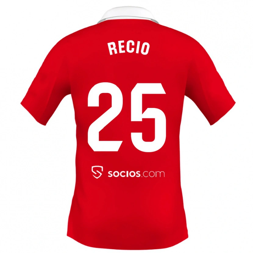 Danxen Kobiety Sergio Recio #25 Czerwono-Biało-Szary Wyjazdowa Koszulka 2025/26 Koszulki Klubowe
