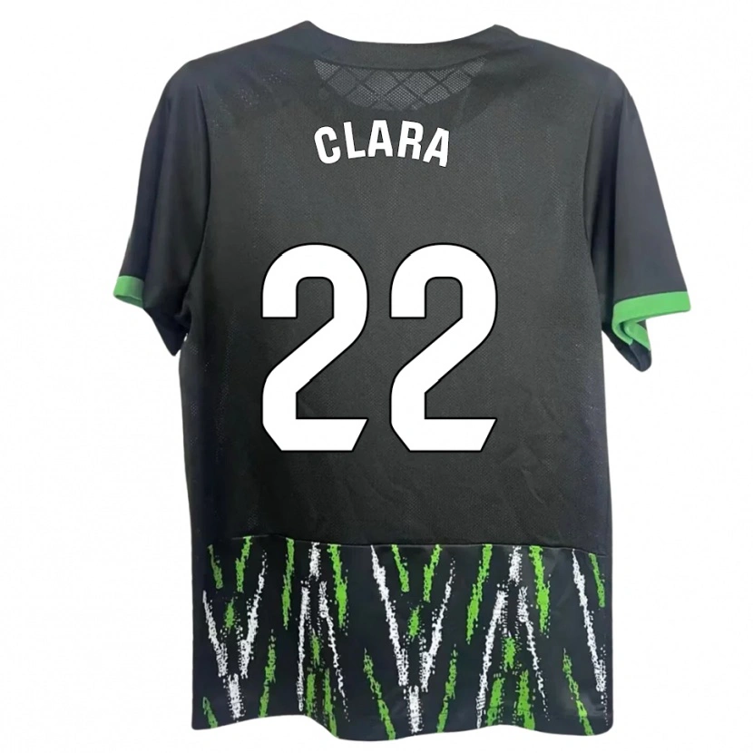 Danxen Kobiety Clara Ferrer Gallego #22 Czarno-Zielony Wyjazdowa Koszulka 2025/26 Koszulki Klubowe