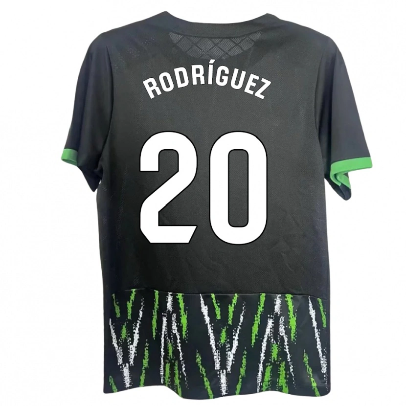 Danxen Kobiety David Rodríguez #20 Czarno-Zielony Wyjazdowa Koszulka 2025/26 Koszulki Klubowe