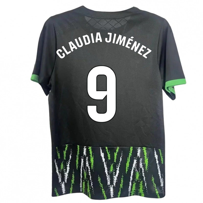 Danxen Kobiety Claudia Jiménez Gutiérrez #9 Czarno-Zielony Wyjazdowa Koszulka 2025/26 Koszulki Klubowe