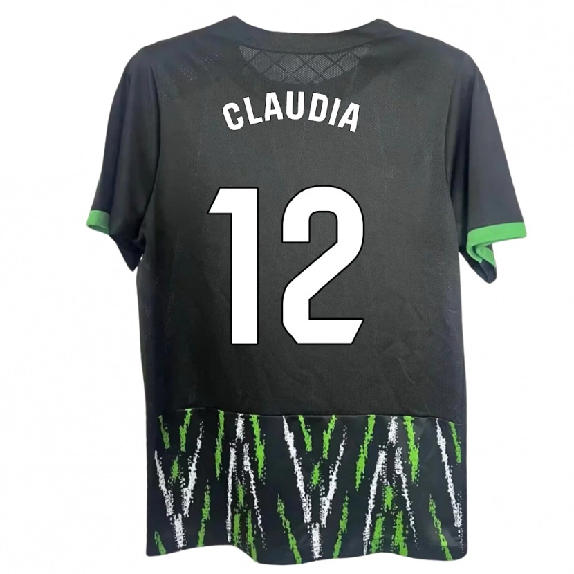 Danxen Kobiety Claudia Rabasco Campello #12 Czarno-Zielony Wyjazdowa Koszulka 2025/26 Koszulki Klubowe