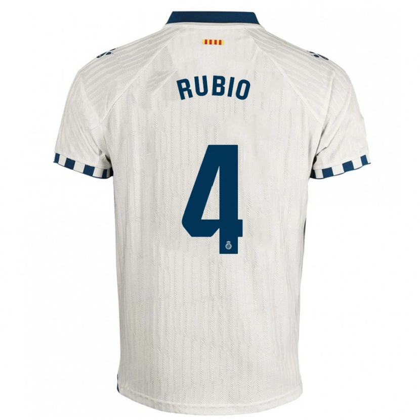 Danxen Kobiety Miguel Rubio #4 Biało-Niebieski Wyjazdowa Koszulka 2025/26 Koszulki Klubowe