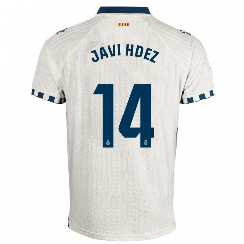 Danxen Kobiety Javi Hernández #14 Biało-Niebieski Wyjazdowa Koszulka 2025/26 Koszulki Klubowe