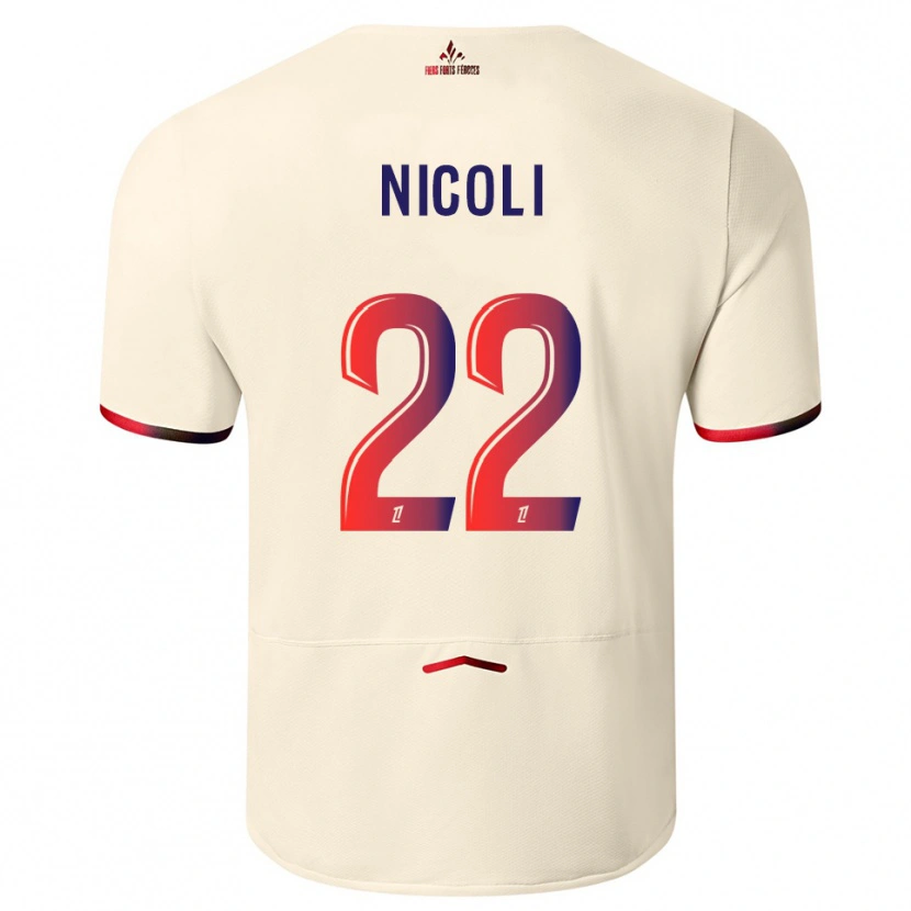 Danxen Kobiety Morgane Nicoli #22 Złamana Biel-Czerwony Wyjazdowa Koszulka 2025/26 Koszulki Klubowe
