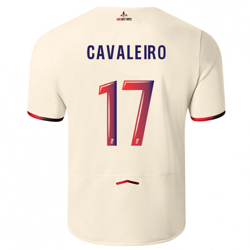 Danxen Kobiety Ivan Cavaleiro #17 Złamana Biel-Czerwony Wyjazdowa Koszulka 2025/26 Koszulki Klubowe
