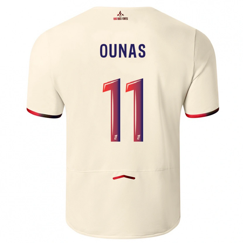 Danxen Kobiety Adam Ounas #11 Złamana Biel-Czerwony Wyjazdowa Koszulka 2025/26 Koszulki Klubowe
