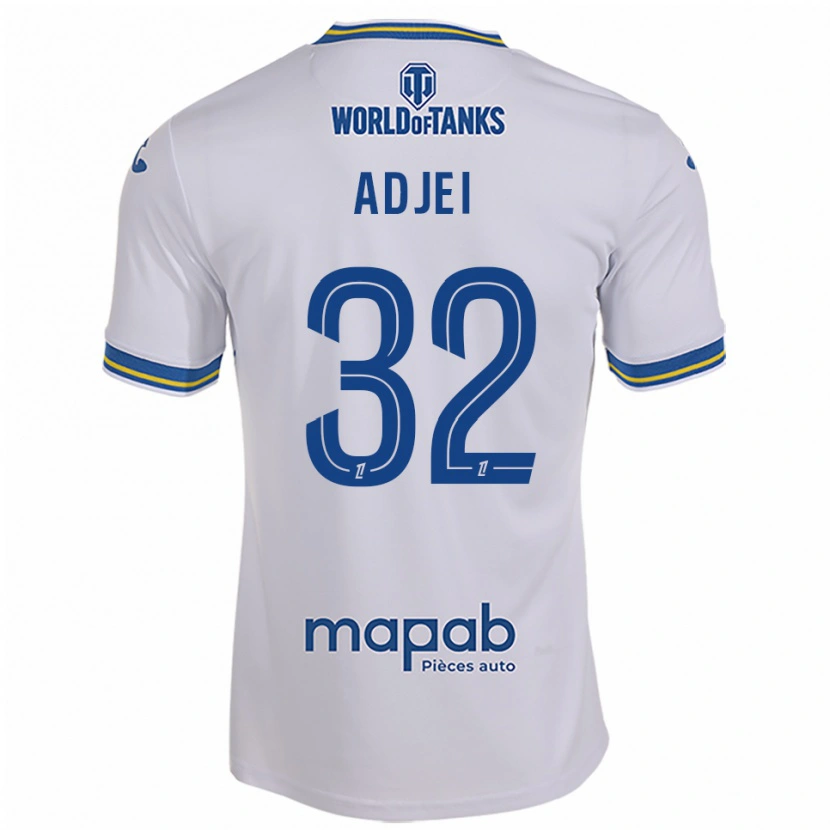 Danxen Kobiety Nathaniel Adjei #32 Biało-Błękitny Wyjazdowa Koszulka 2025/26 Koszulki Klubowe