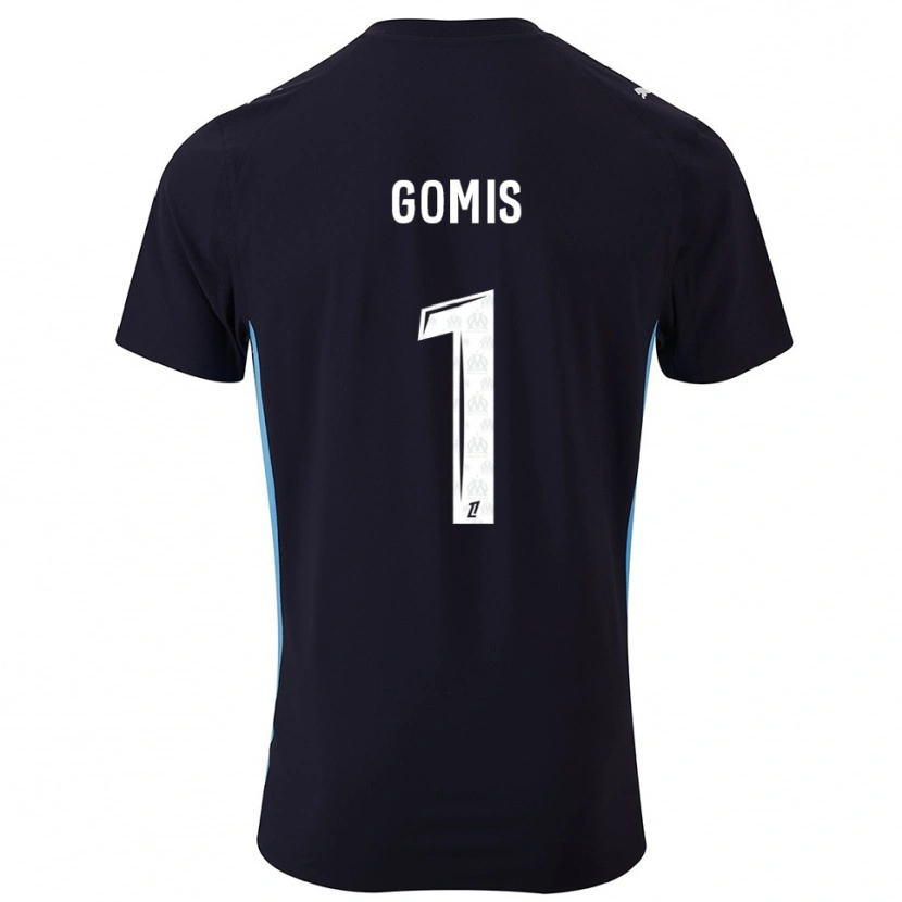 Danxen Kobiety Ibrahim Gomis #1 Czarno-Błękitny Wyjazdowa Koszulka 2025/26 Koszulki Klubowe
