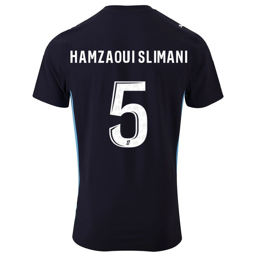 Danxen Kobiety Hilan Hamzaoui Slimani #5 Czarno-Błękitny Wyjazdowa Koszulka 2025/26 Koszulki Klubowe