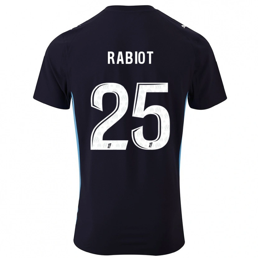 Danxen Kobiety Adrien Rabiot #25 Czarno-Błękitny Wyjazdowa Koszulka 2025/26 Koszulki Klubowe