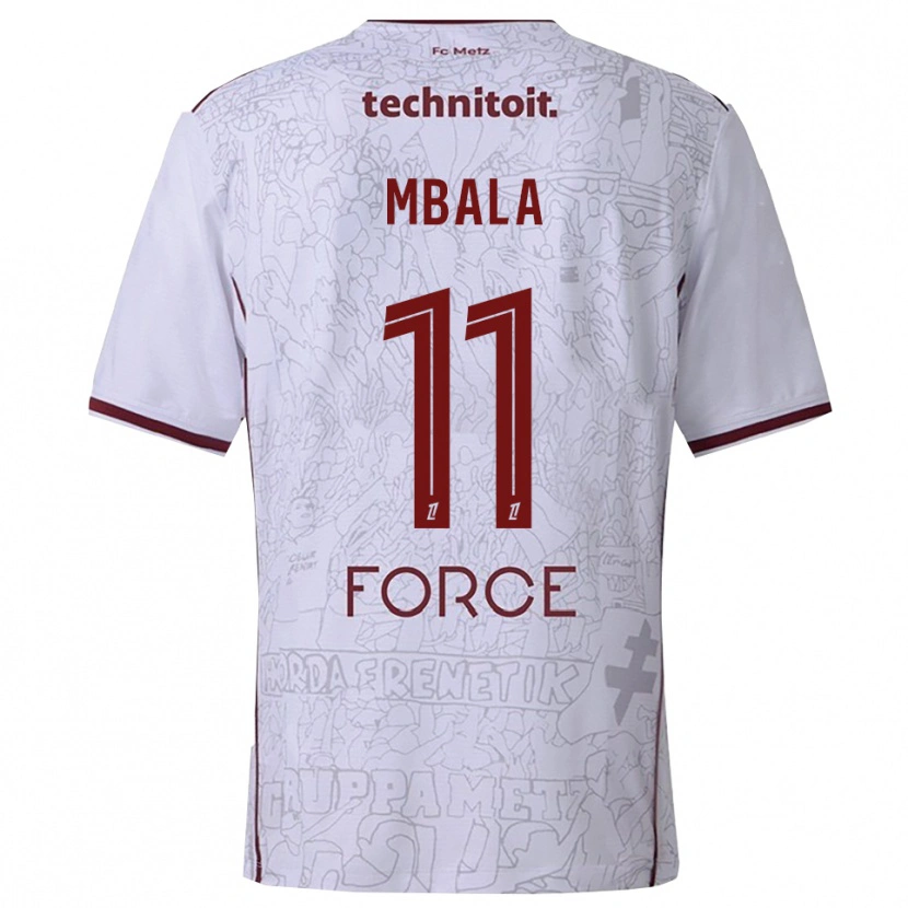 Danxen Kobiety Nathan Mbala #11 Biało-Bordowy Wyjazdowa Koszulka 2025/26 Koszulki Klubowe