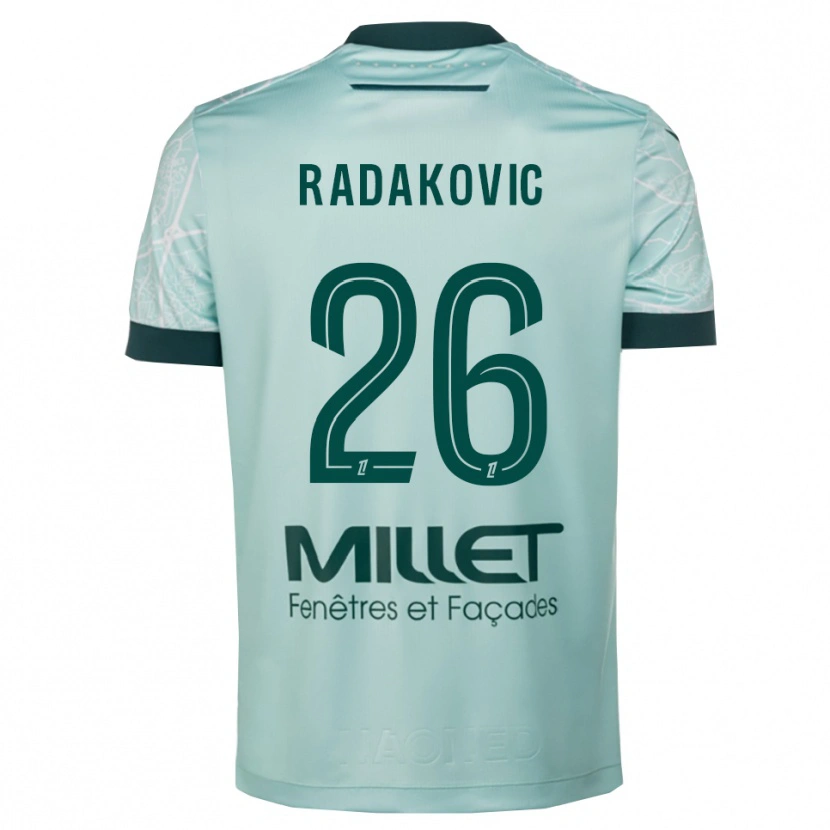 Danxen Kobiety Uros Radakovic #26 Zielono-Biały Wyjazdowa Koszulka 2025/26 Koszulki Klubowe