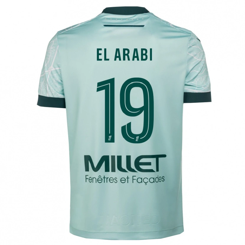 Danxen Kobiety Youssef El Arabi #19 Zielono-Biały Wyjazdowa Koszulka 2025/26 Koszulki Klubowe
