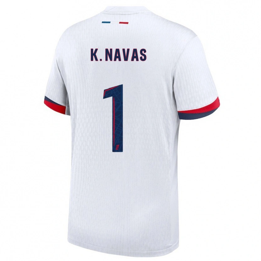 Danxen Kobiety Keylor Navas #1 Biało-Czerwony Wyjazdowa Koszulka 2025/26 Koszulki Klubowe