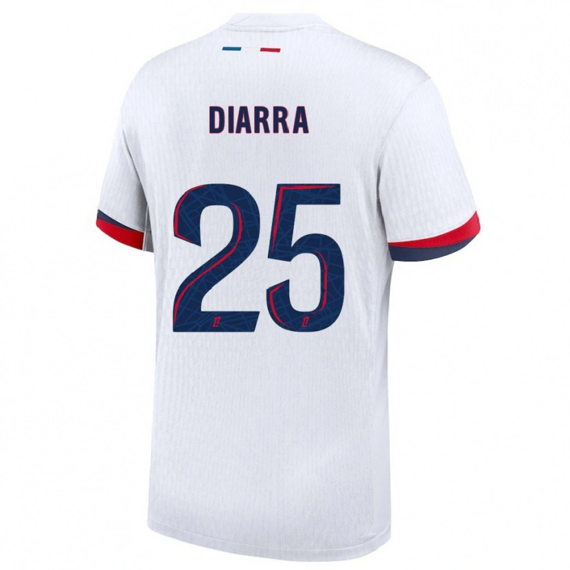 Danxen Kobiety Agueissa Diarra #25 Biało-Czerwony Wyjazdowa Koszulka 2025/26 Koszulki Klubowe