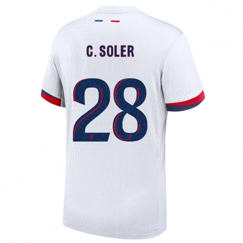Danxen Kobiety Carlos Soler #28 Biało-Czerwony Wyjazdowa Koszulka 2025/26 Koszulki Klubowe