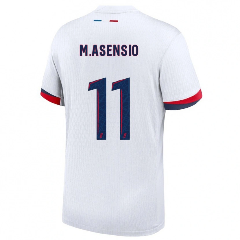 Danxen Kobiety Marco Asensio #11 Biało-Czerwony Wyjazdowa Koszulka 2025/26 Koszulki Klubowe