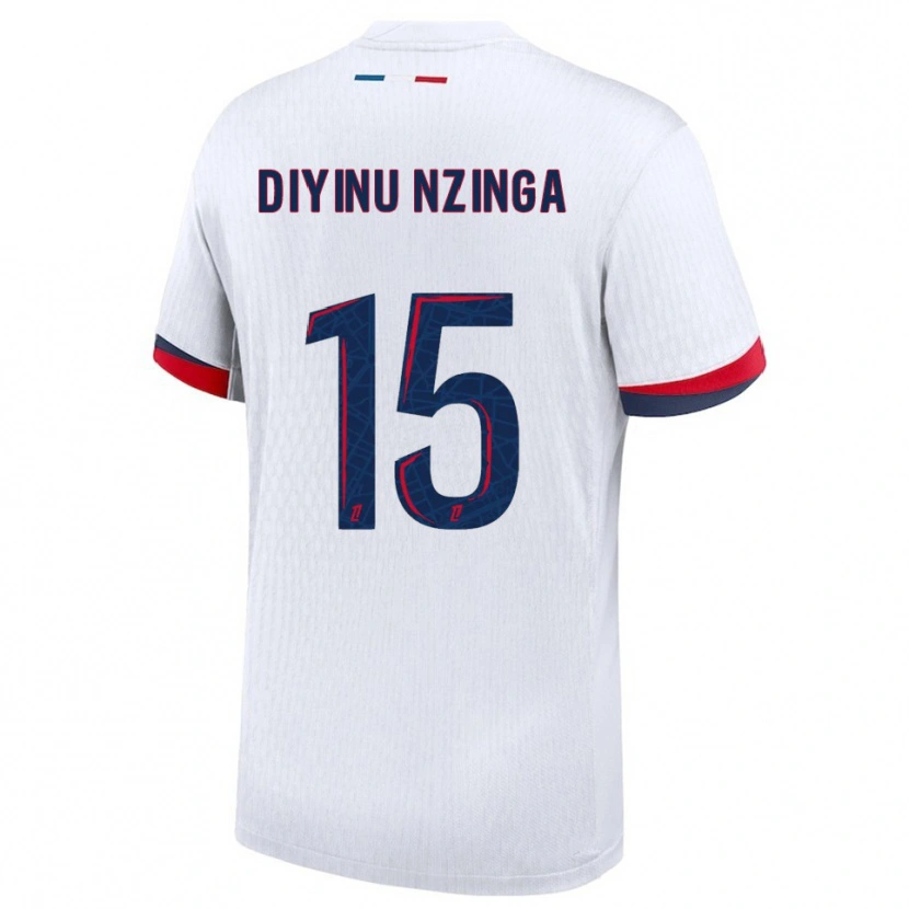 Danxen Kobiety Vainqueur Diyinu Nzinga #15 Biało-Czerwony Wyjazdowa Koszulka 2025/26 Koszulki Klubowe