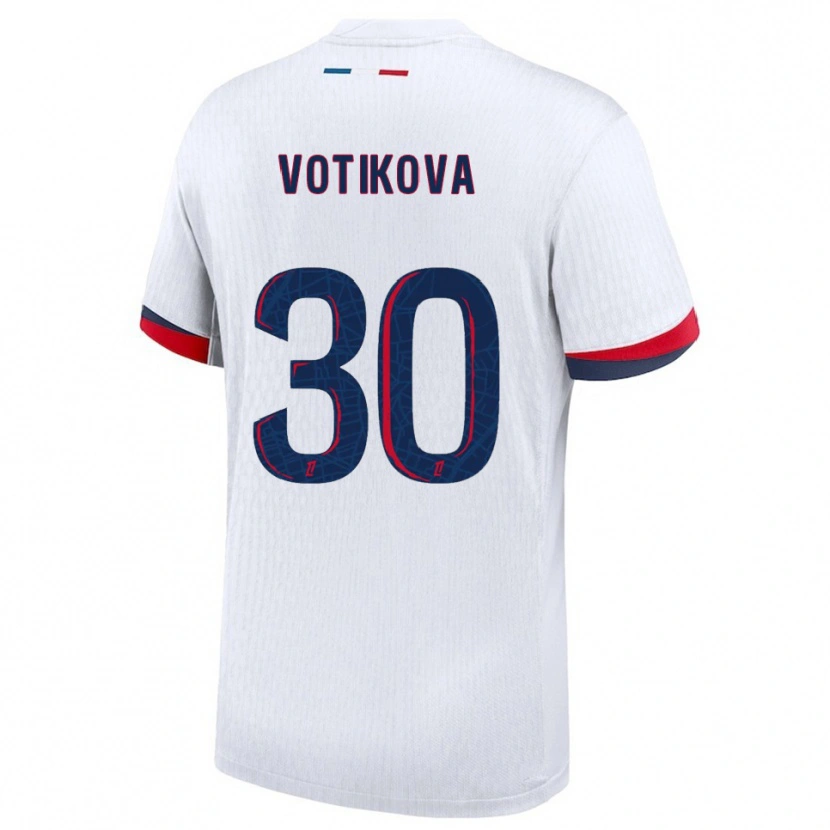 Danxen Kobiety Barbora Votikova #30 Biało-Czerwony Wyjazdowa Koszulka 2025/26 Koszulki Klubowe