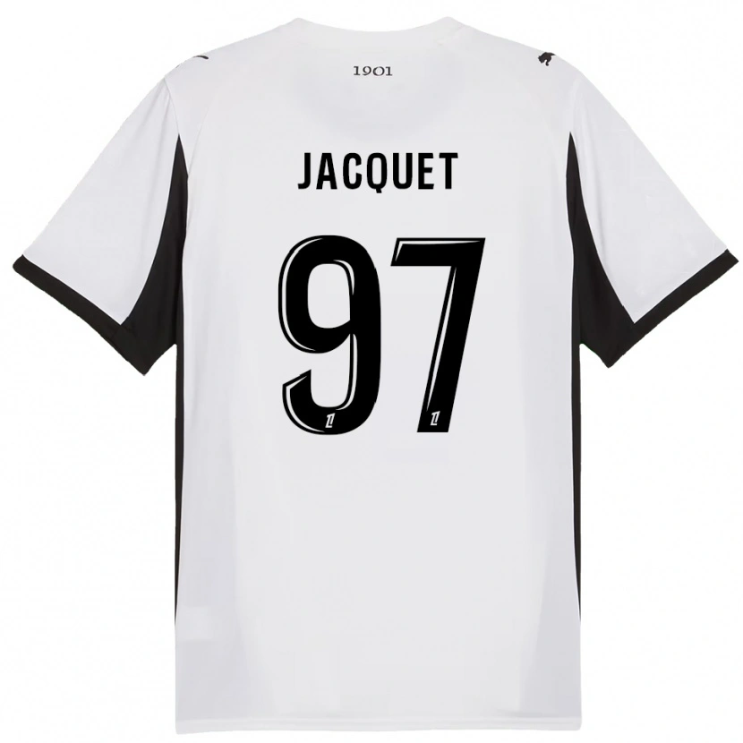 Danxen Kobiety Jérémy Jacquet #97 Biało-Czarny Wyjazdowa Koszulka 2025/26 Koszulki Klubowe