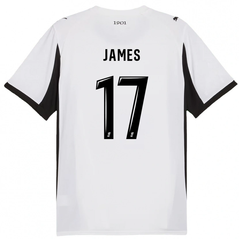 Danxen Kobiety Jordan James #17 Biało-Czarny Wyjazdowa Koszulka 2025/26 Koszulki Klubowe