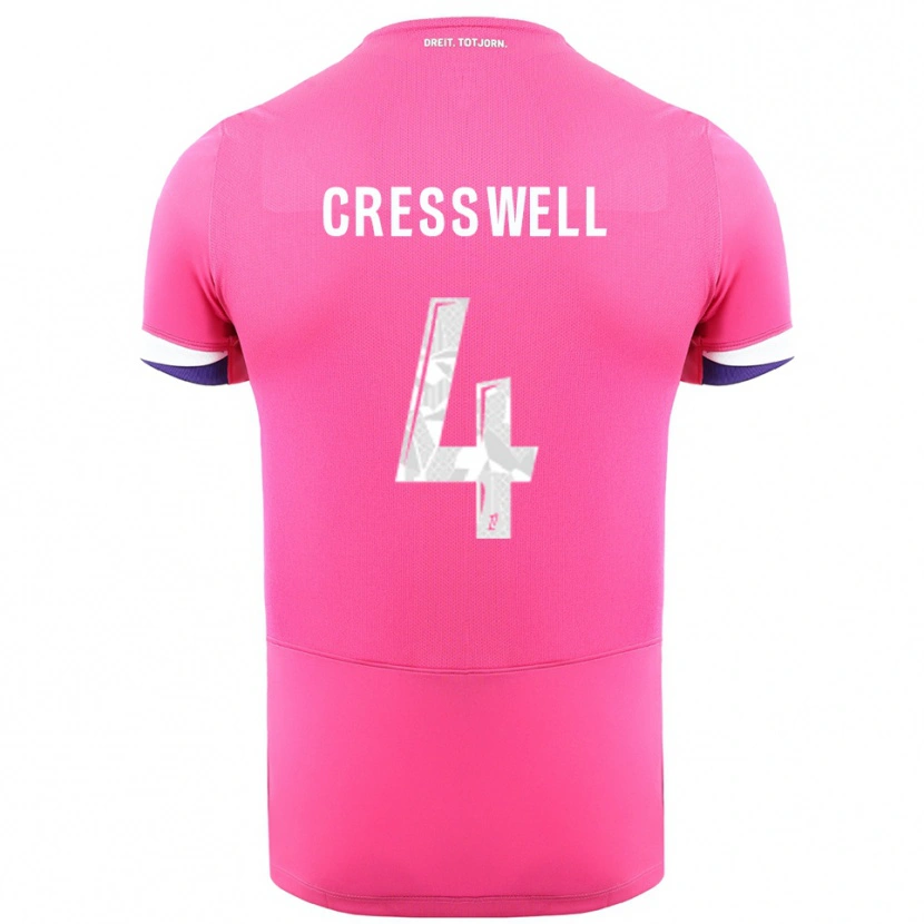Danxen Kobiety Charlie Cresswell #4 Różowo-Biały Wyjazdowa Koszulka 2025/26 Koszulki Klubowe