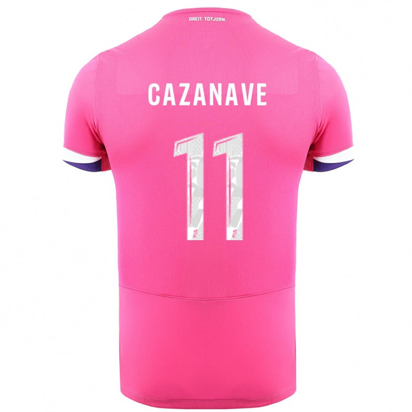 Danxen Kobiety Julie Cazanave #11 Różowo-Biały Wyjazdowa Koszulka 2025/26 Koszulki Klubowe