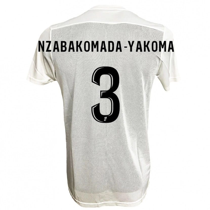 Danxen Kobiety Raphaël Nzabakomada-Yakoma #3 Czarno-Biały Wyjazdowa Koszulka 2025/26 Koszulki Klubowe