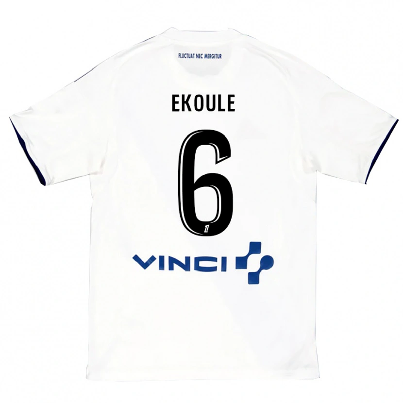 Danxen Kobiety Lionel Ekoule #6 Biało-Niebieski Wyjazdowa Koszulka 2025/26 Koszulki Klubowe