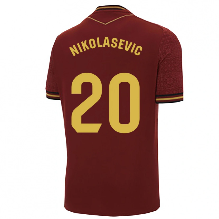 Danxen Kobiety Mirko Nikolasevic #20 Bordowo-Złoty Wyjazdowa Koszulka 2025/26 Koszulki Klubowe