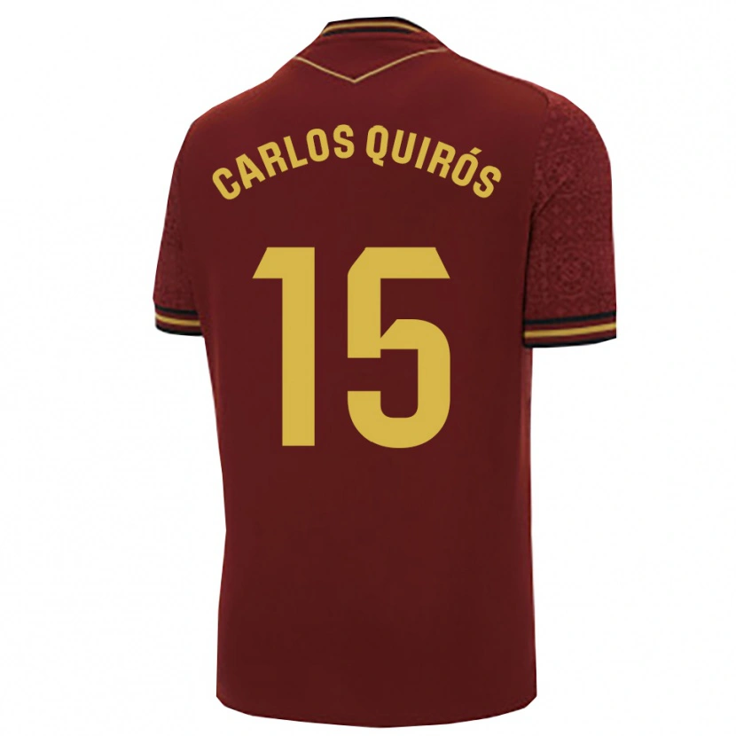 Danxen Kobiety Juan Carlos Quirós #15 Bordowo-Złoty Wyjazdowa Koszulka 2025/26 Koszulki Klubowe