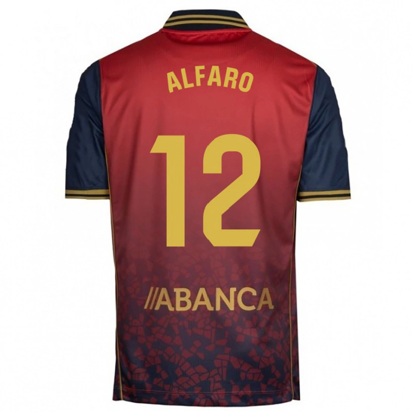 Danxen Kobiety Alejandro Alfaro #12 Czerwono-Granatowy Wyjazdowa Koszulka 2025/26 Koszulki Klubowe