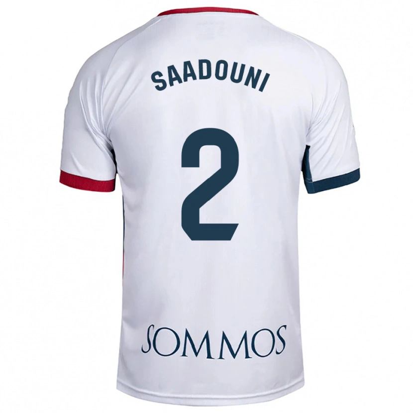Danxen Kobiety Mohammed Saadouni #2 Biało-Czerwony Wyjazdowa Koszulka 2025/26 Koszulki Klubowe