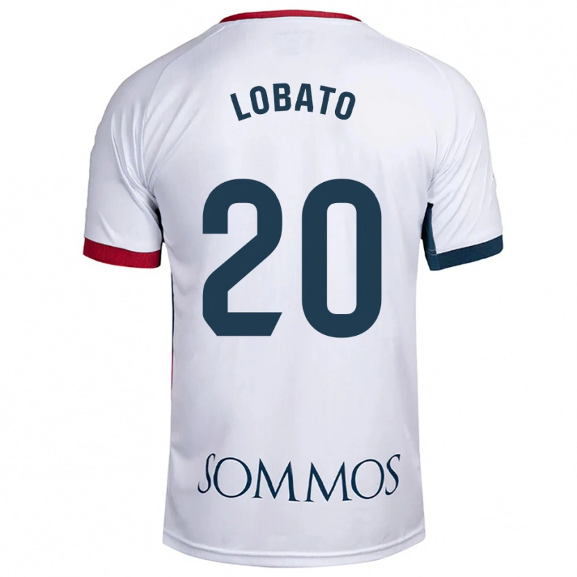 Danxen Kobiety Guillermo Lobato #20 Biało-Czerwony Wyjazdowa Koszulka 2025/26 Koszulki Klubowe