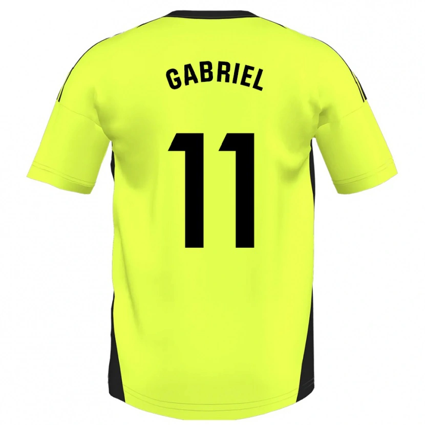 Danxen Kobiety Sergio Gabriel #11 Fluorescencyjny Żółty Wyjazdowa Koszulka 2025/26 Koszulki Klubowe