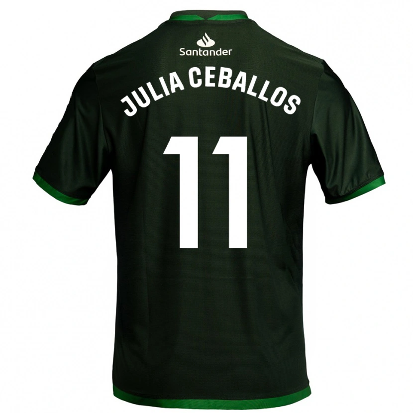 Danxen Kobiety Julia Ceballos Carrancio #11 Ciemnozielony Wyjazdowa Koszulka 2025/26 Koszulki Klubowe