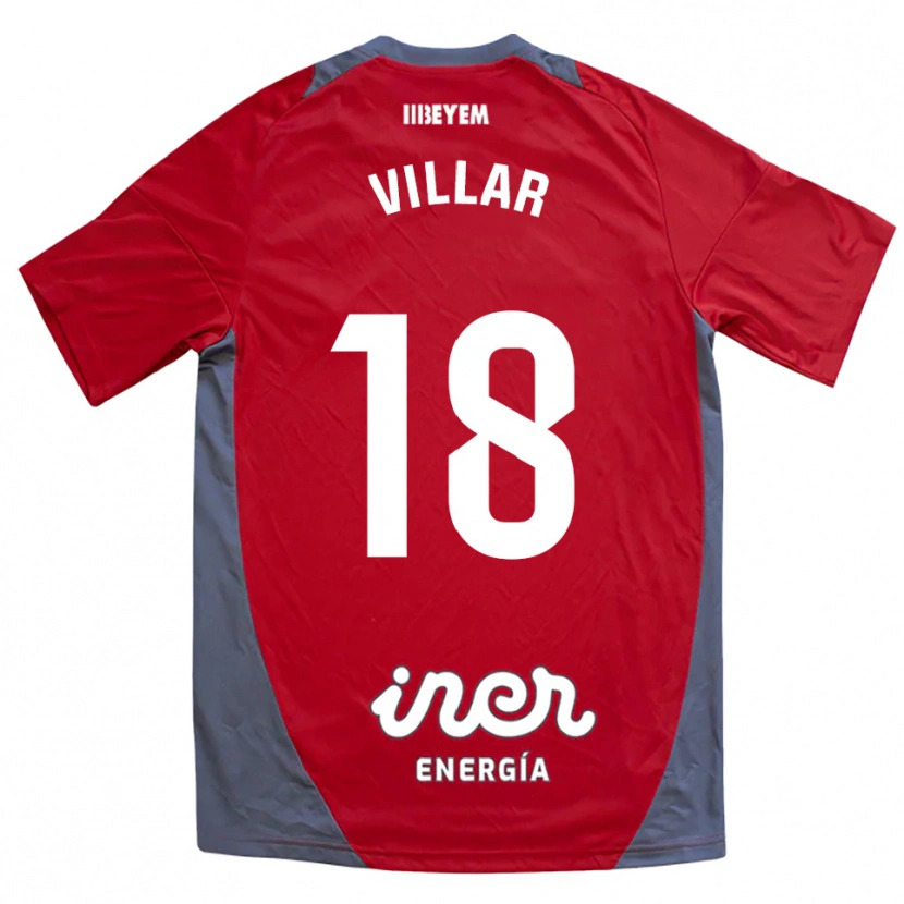 Danxen Kobiety Javi Villar #18 Czerwono-Szary Wyjazdowa Koszulka 2025/26 Koszulki Klubowe
