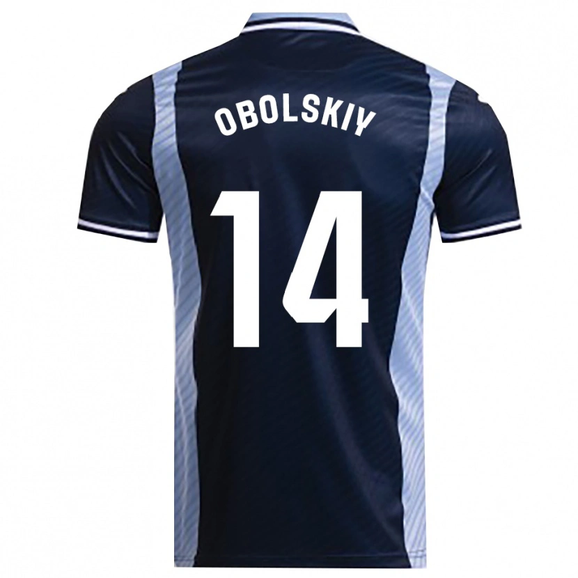 Danxen Kobiety Nikolay Obolskiy #14 Granatowo-Błękitny Wyjazdowa Koszulka 2025/26 Koszulki Klubowe