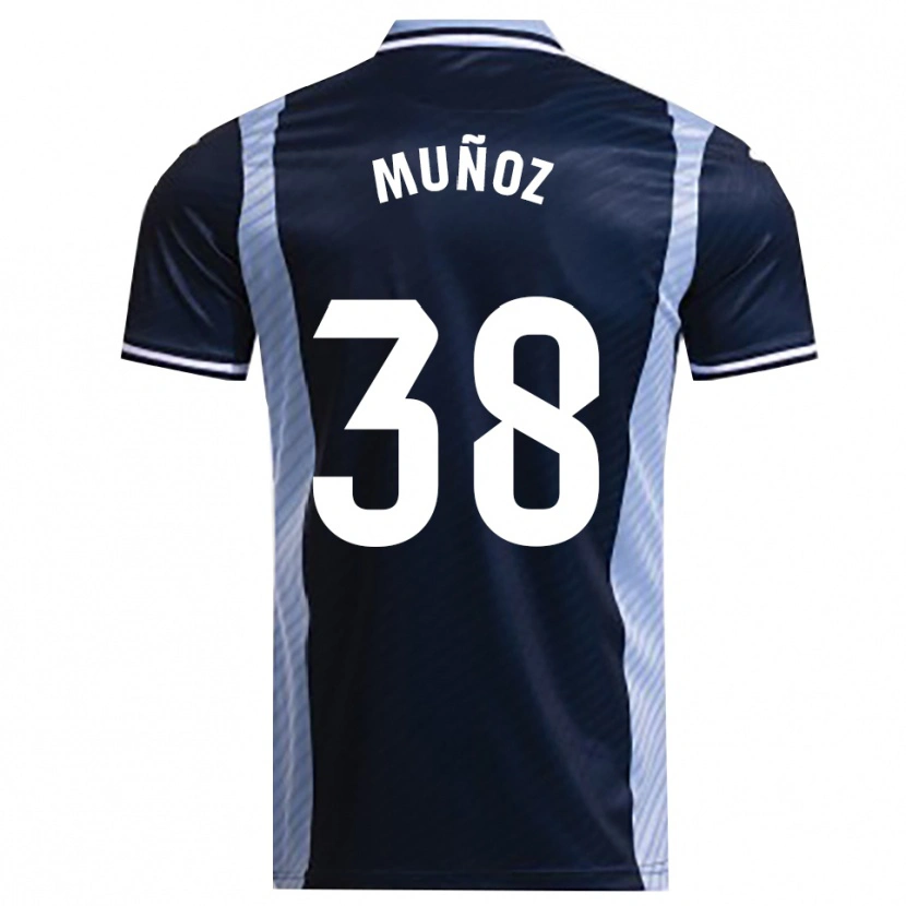 Danxen Kobiety Pablo Muñoz #38 Granatowo-Błękitny Wyjazdowa Koszulka 2025/26 Koszulki Klubowe