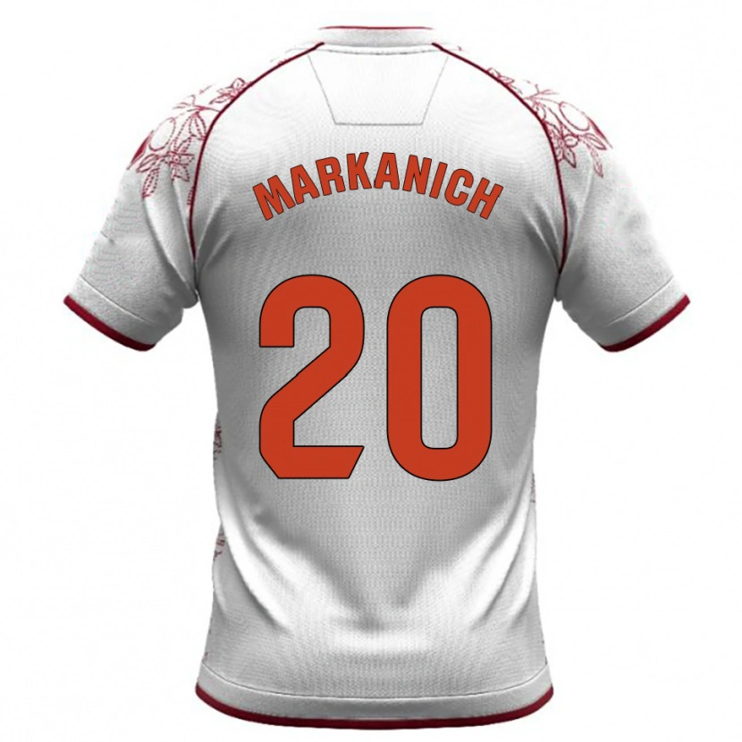 Danxen Kobiety Nick Markanich #20 Biało-Bordowy Wyjazdowa Koszulka 2025/26 Koszulki Klubowe