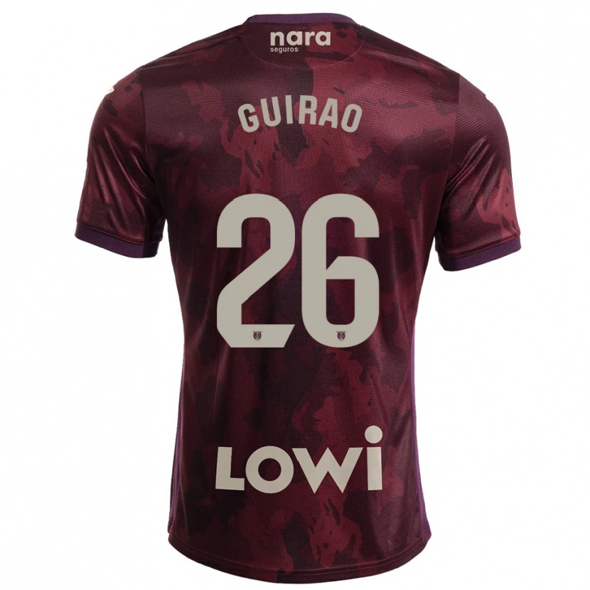 Danxen Kobiety Carlos Guirao #26 Bordowo-Biały Wyjazdowa Koszulka 2025/26 Koszulki Klubowe