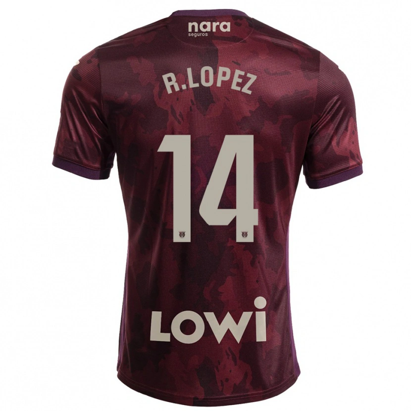 Danxen Kobiety Roberto López #14 Bordowo-Biały Wyjazdowa Koszulka 2025/26 Koszulki Klubowe