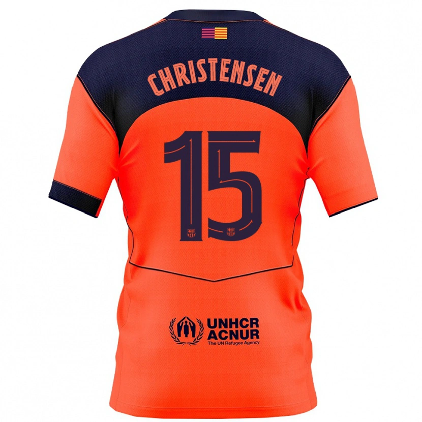 Danxen Kobiety Andreas Christensen #15 Pomarańczowo-Granatowy Trzeci Komplet Koszulka 2025/26 Koszulki Klubowe