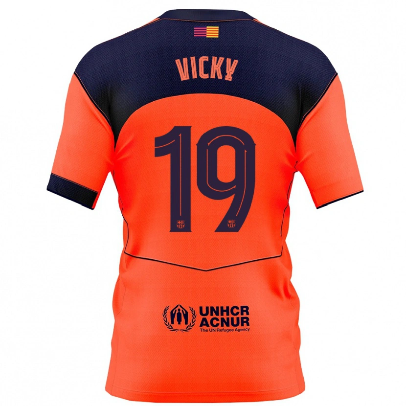 Danxen Kobiety Vicky López #19 Pomarańczowo-Granatowy Trzeci Komplet Koszulka 2025/26 Koszulki Klubowe